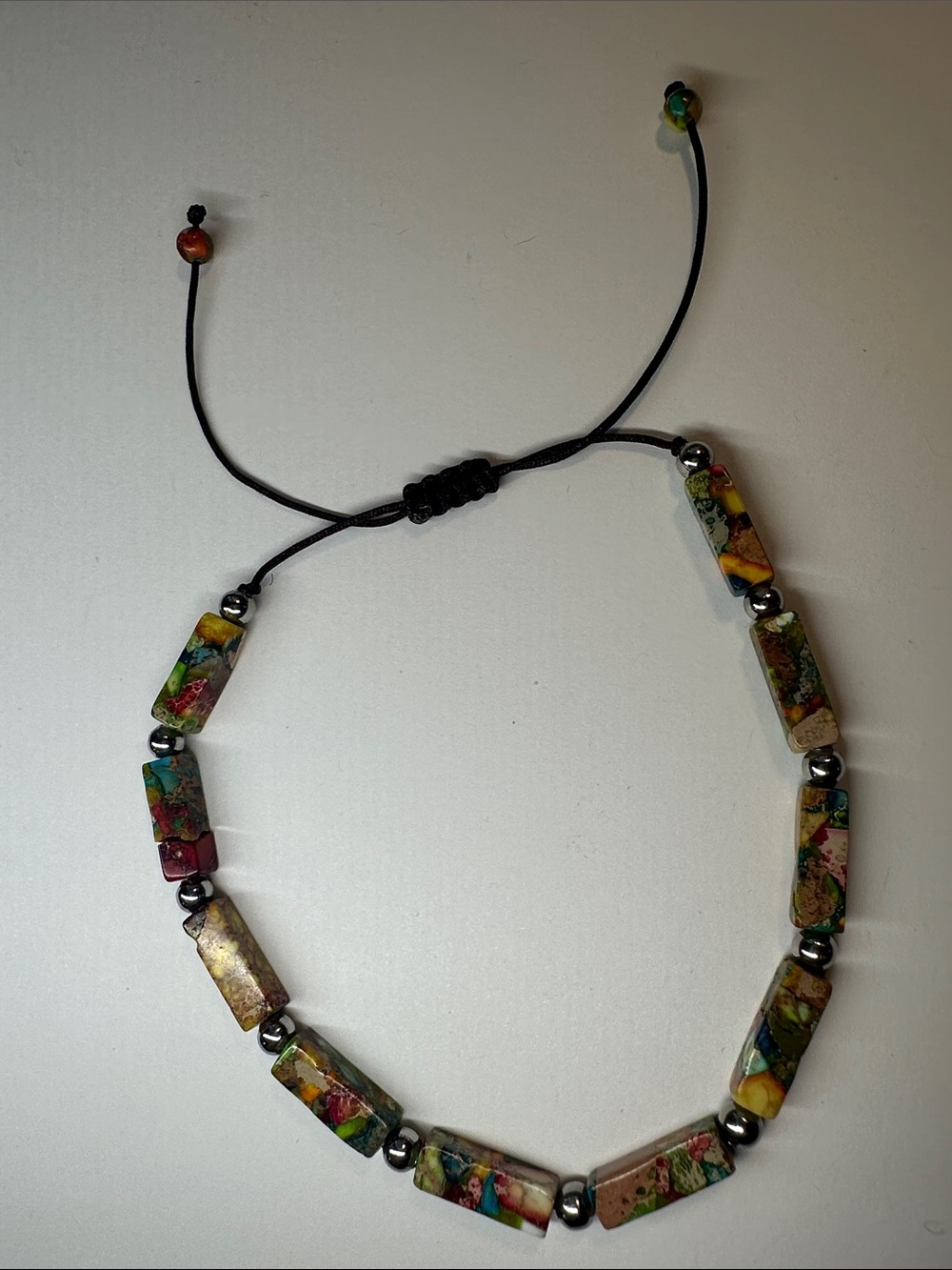 Multicolor Bead Bar Adjustable Bracelet